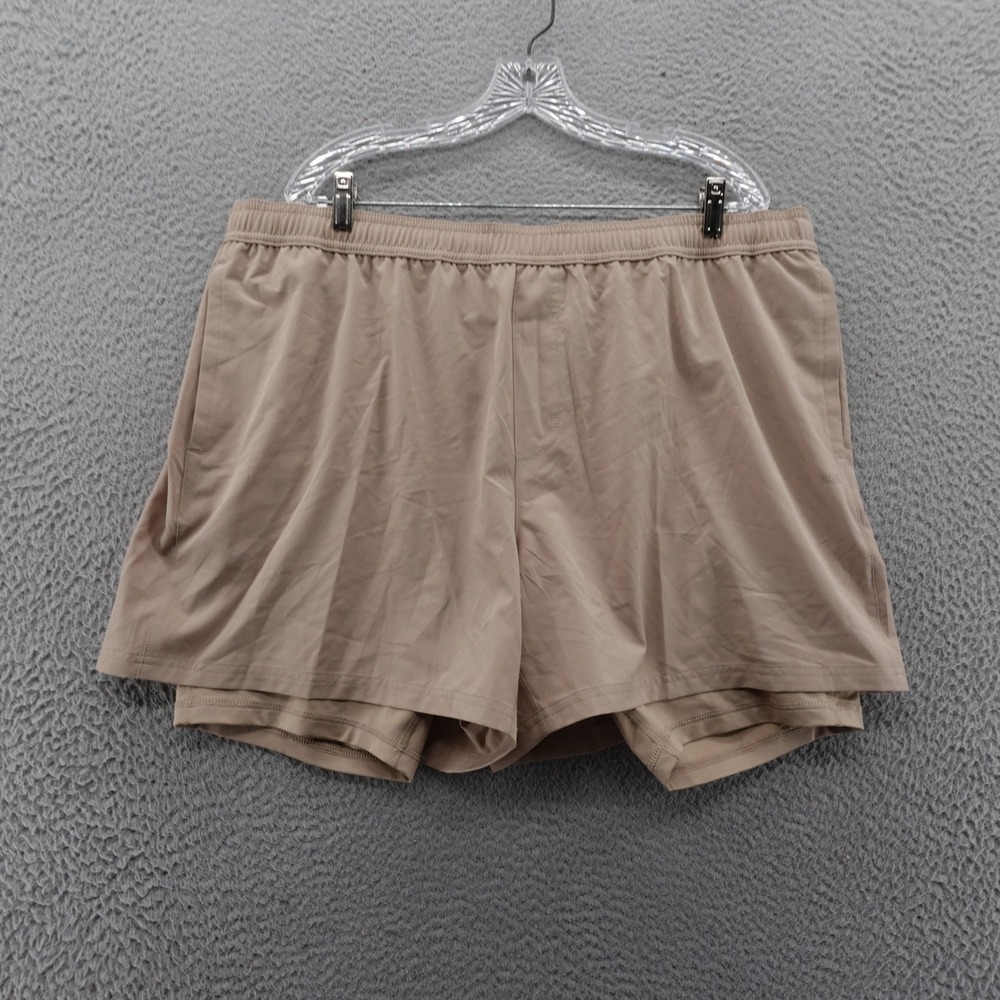DSG Mens 5" 2‎ in 1 Agility Short XXL Tan Compression Liner Athletic NEW